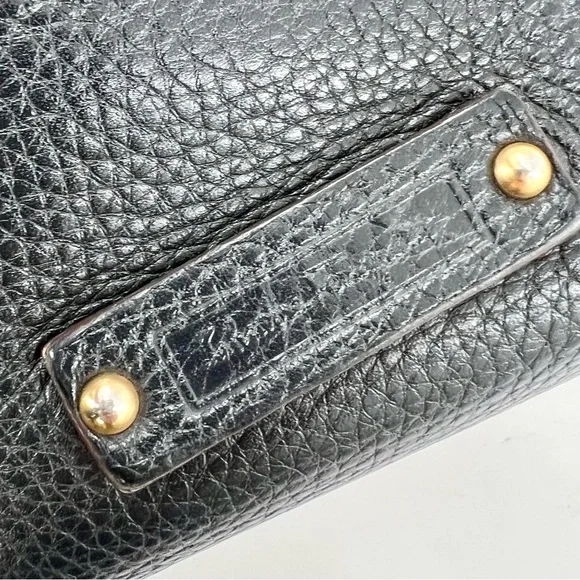 Salvatore Ferragamo Pebbled Leather Tote Satchel Bag Black, RARE Vintage - Picture 4 of 17